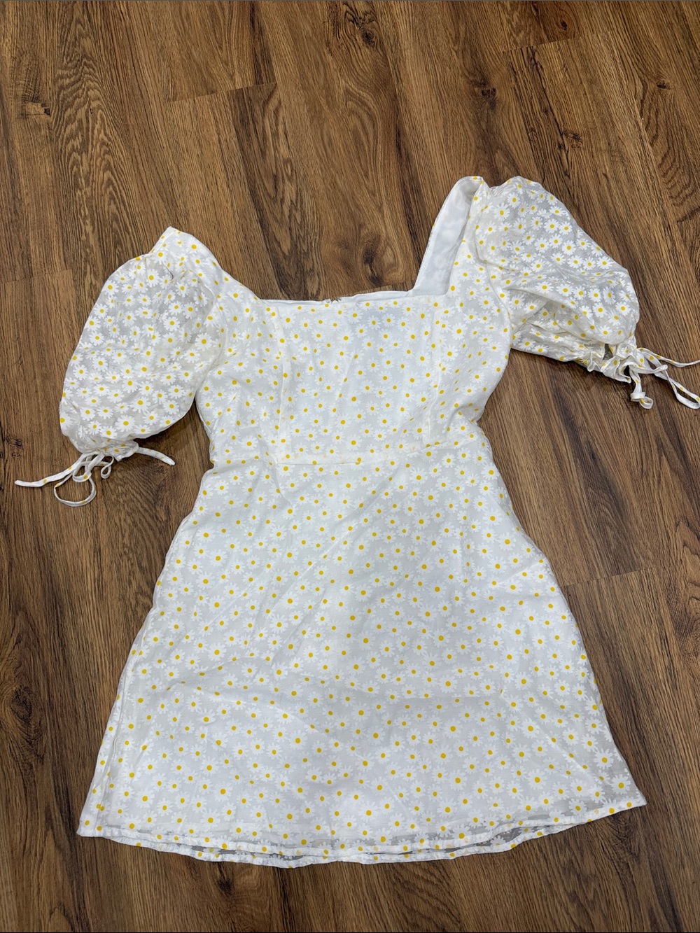Forever 21 White Dress with Yellow Polka Dots